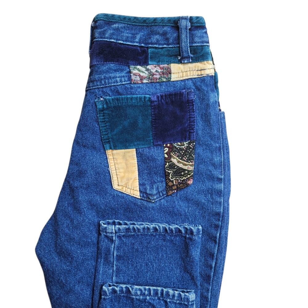 Vintage Stefano International Patchwork Jeans Women's Size 6 Denim 100% Cotton